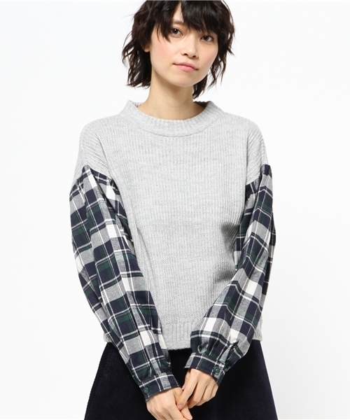 Chico（チコ）の「袖切替ざっくりニット（ニット/セーター・レディース・ホワイト/グレー/ダークグリーン/ブラック・FREE）」の12枚目の写真