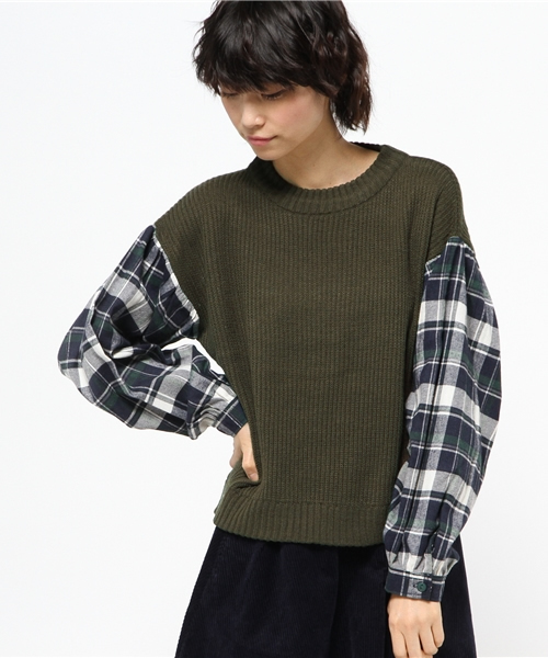 Chico（チコ）の「袖切替ざっくりニット（ニット/セーター・レディース・ホワイト/グレー/ダークグリーン/ブラック・FREE）」の15枚目の写真