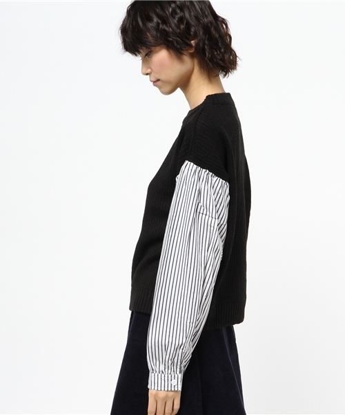 Chico（チコ）の「袖切替ざっくりニット（ニット/セーター・レディース・ホワイト/グレー/ダークグリーン/ブラック・FREE）」の6枚目の写真