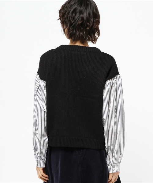 Chico（チコ）の「袖切替ざっくりニット（ニット/セーター・レディース・ホワイト/グレー/ダークグリーン/ブラック・FREE）」の7枚目の写真