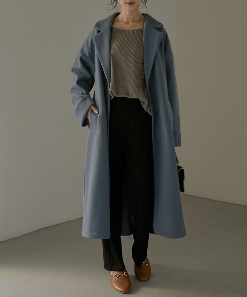 Fashion Letter（ファッションレター）の「バックタックロングチェスターコート（チェスターコート・レディース・ブラック/ベージュ/ブラウン/ブルー/ブラウン系その他・M）」の5枚目の写真