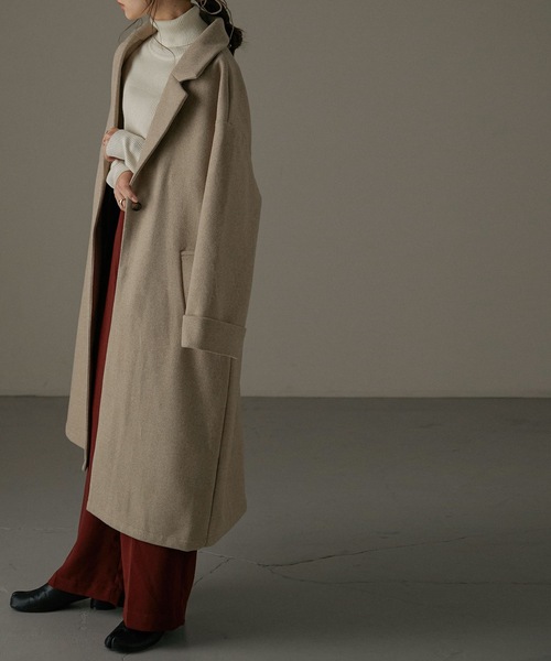 Fashion Letter（ファッションレター）の「バックタックロングチェスターコート（チェスターコート・レディース・ブラック/ベージュ/ブラウン/ブルー/ブラウン系その他・M）」の13枚目の写真