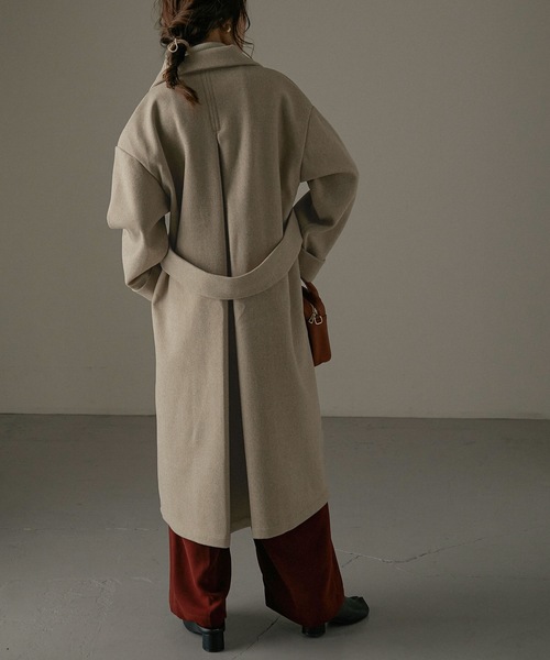 Fashion Letter（ファッションレター）の「バックタックロングチェスターコート（チェスターコート・レディース・ブラック/ベージュ/ブラウン/ブルー/ブラウン系その他・M）」の17枚目の写真