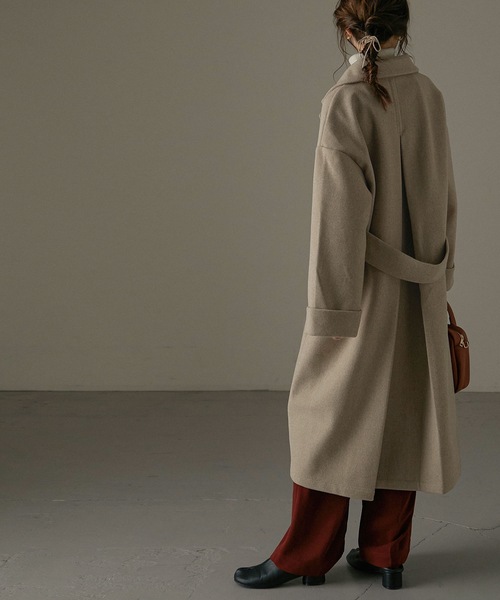 Fashion Letter（ファッションレター）の「バックタックロングチェスターコート（チェスターコート・レディース・ブラック/ベージュ/ブラウン/ブルー/ブラウン系その他・M）」の18枚目の写真