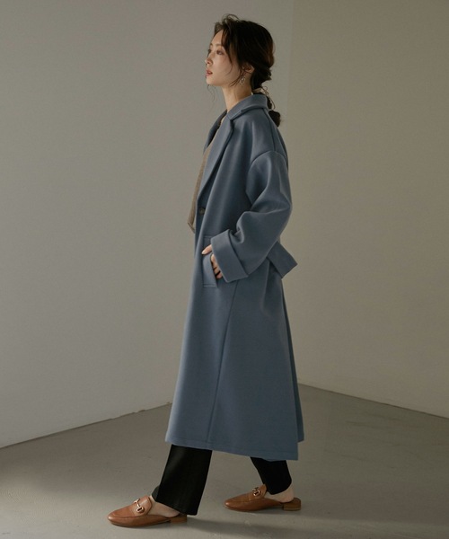 Fashion Letter（ファッションレター）の「バックタックロングチェスターコート（チェスターコート・レディース・ブラック/ベージュ/ブラウン/ブルー/ブラウン系その他・M）」の22枚目の写真