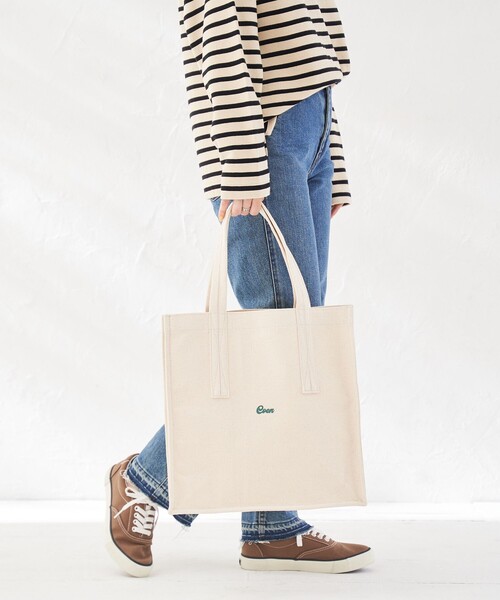 coen（コーエン）の「16帆布スクエアロゴトートバッグ（トートバッグ・レディース・ブラック/ナチュラル・FREE）」の3枚目の写真