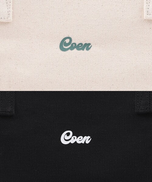 coen（コーエン）の「16帆布スクエアロゴトートバッグ（トートバッグ・レディース・ブラック/ナチュラル・FREE）」の14枚目の写真