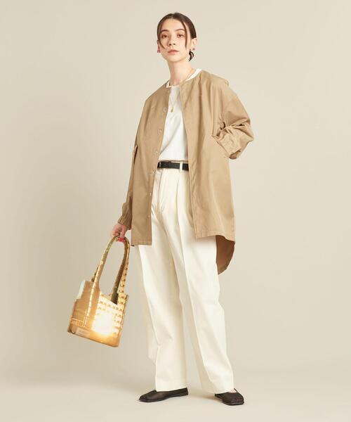 BEAUTY&YOUTH UNITED ARROWS(ビューティーアンドユースユナイテッドアローズ)の「【WEB限定】by ※フィッシュテール ノーカラーコート -撥水加工- ∴(ミリタリージャケット・レディース・ブラック/ベージュ/オリーブ・FREE)」の8枚目の写真