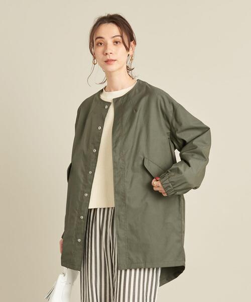 BEAUTY&YOUTH UNITED ARROWS(ビューティーアンドユースユナイテッドアローズ)の「【WEB限定】by ※フィッシュテール ノーカラーコート -撥水加工- ∴(ミリタリージャケット・レディース・ブラック/ベージュ/オリーブ・FREE)」の17枚目の写真