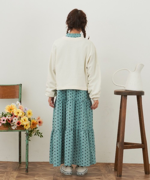 MERLOT（メルロー）の「クルーネックボリュームスリーブカーディガン（カーディガン/ボレロ・レディース・チャコールグレー/イエロー/ナチュラル・FREE）」の14枚目の写真