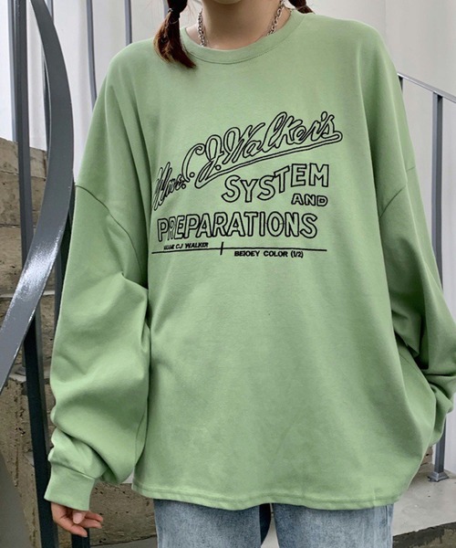 meJane(ミージェーン)の「BIGシルエットロゴ刺繍ロンT【ZOZOTOWN限定】(Tシャツ/カットソー・レディース・ホワイト/グレー/ピンク/ミント/ロイヤルブルー・FREE)」の1枚目の写真