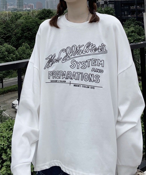meJane(ミージェーン)の「BIGシルエットロゴ刺繍ロンT【ZOZOTOWN限定】(Tシャツ/カットソー・レディース・ホワイト/グレー/ピンク/ミント/ロイヤルブルー・FREE)」の10枚目の写真