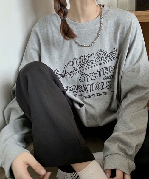 meJane(ミージェーン)の「BIGシルエットロゴ刺繍ロンT【ZOZOTOWN限定】(Tシャツ/カットソー・レディース・ホワイト/グレー/ピンク/ミント/ロイヤルブルー・FREE)」の11枚目の写真