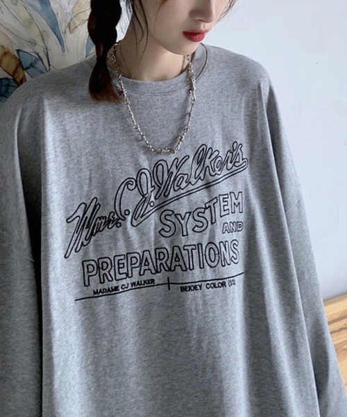 meJane(ミージェーン)の「BIGシルエットロゴ刺繍ロンT【ZOZOTOWN限定】(Tシャツ/カットソー・レディース・ホワイト/グレー/ピンク/ミント/ロイヤルブルー・FREE)」の13枚目の写真