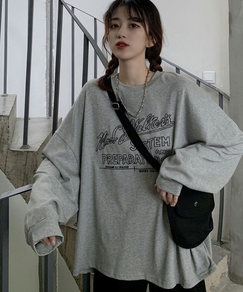 meJane(ミージェーン)の「BIGシルエットロゴ刺繍ロンT【ZOZOTOWN限定】(Tシャツ/カットソー・レディース・ホワイト/グレー/ピンク/ミント/ロイヤルブルー・FREE)」の14枚目の写真