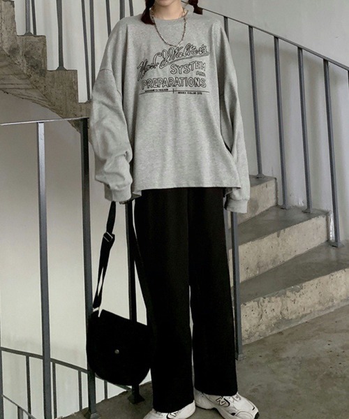 meJane(ミージェーン)の「BIGシルエットロゴ刺繍ロンT【ZOZOTOWN限定】(Tシャツ/カットソー・レディース・ホワイト/グレー/ピンク/ミント/ロイヤルブルー・FREE)」の16枚目の写真