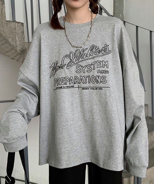 meJane(ミージェーン)の「BIGシルエットロゴ刺繍ロンT【ZOZOTOWN限定】(Tシャツ/カットソー・レディース・ホワイト/グレー/ピンク/ミント/ロイヤルブルー・FREE)」の17枚目の写真