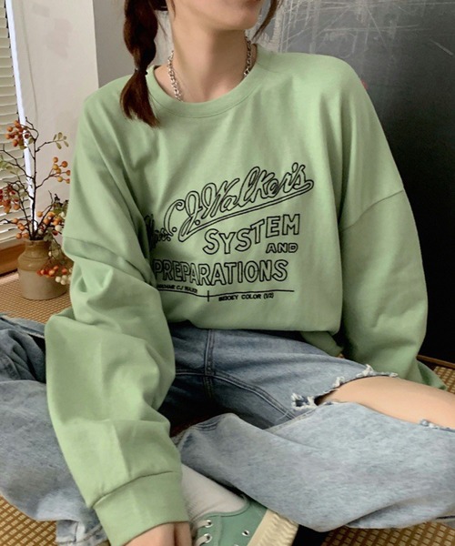 meJane(ミージェーン)の「BIGシルエットロゴ刺繍ロンT【ZOZOTOWN限定】(Tシャツ/カットソー・レディース・ホワイト/グレー/ピンク/ミント/ロイヤルブルー・FREE)」の20枚目の写真