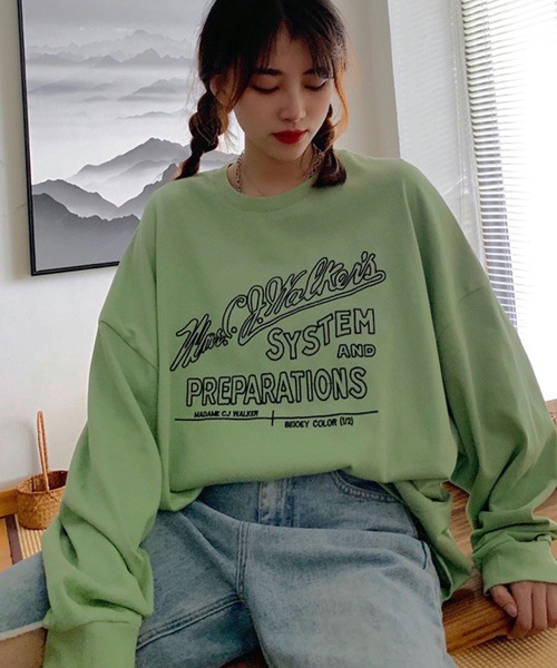 meJane(ミージェーン)の「BIGシルエットロゴ刺繍ロンT【ZOZOTOWN限定】(Tシャツ/カットソー・レディース・ホワイト/グレー/ピンク/ミント/ロイヤルブルー・FREE)」の18枚目の写真