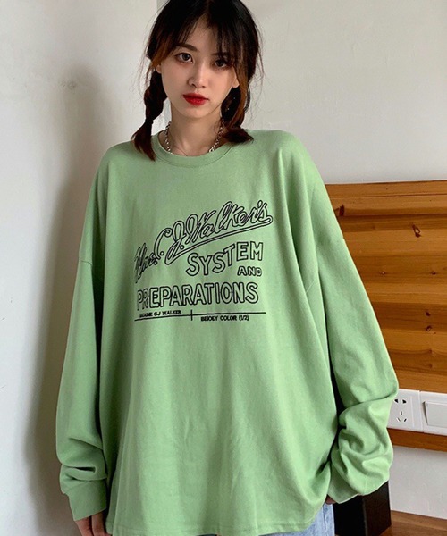 meJane(ミージェーン)の「BIGシルエットロゴ刺繍ロンT【ZOZOTOWN限定】(Tシャツ/カットソー・レディース・ホワイト/グレー/ピンク/ミント/ロイヤルブルー・FREE)」の21枚目の写真