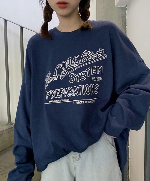 meJane(ミージェーン)の「BIGシルエットロゴ刺繍ロンT【ZOZOTOWN限定】(Tシャツ/カットソー・レディース・ホワイト/グレー/ピンク/ミント/ロイヤルブルー・FREE)」の22枚目の写真