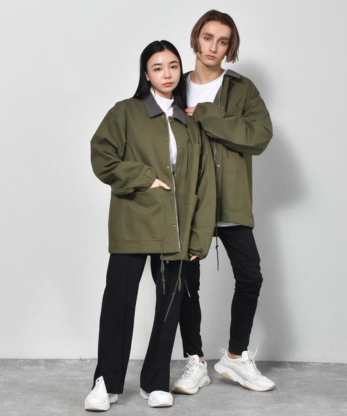 Starting Over(スターティングオーバー)の「ダッククレリック ワークカバーオール(カバーオール・メンズ・ブラック/ベージュ/キナリ/カーキ・M/L/XL)」の14枚目の写真