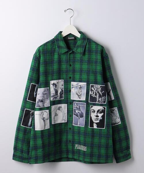 PLEASURES（プレジャー）の「＜PLEASURES＞ FLANNEL SHIRT/シャツ（シャツ/ブラウス・メンズ・ライトピンク/ケリー・M/L/XL）」の2枚目の写真