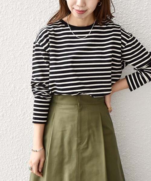 SHIPS any(シップス エニィ)の「SHIPS any:〈吸水速乾〉ラウンドヘム ロングスリーブ ワイド TEE◇◆(Tシャツ/カットソー)」|その他