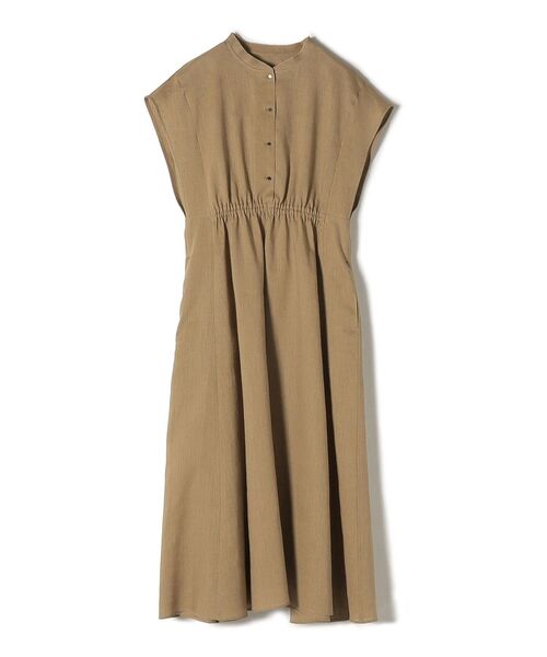 SHIPS(シップス)の「〈手洗い可能〉テレデランカットオフカラーワンピース◆(ワンピース・レディース・ベージュ/ブラウン/ピンク/ブルー・38/36)」の5枚目の写真