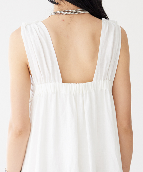 Rouge vif（ルージュヴィフ）の「リネン製品染ノースリワンピース（ワンピース・レディース・ホワイト/ブラック/グリーン・フリー）」の15枚目の写真