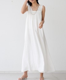 リネン製品染ノースリワンピース