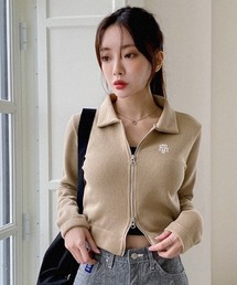 A'GEM/9 × .kom『muah muah/ムーアムーア』SLIM FIT KNIT ZIPUP CARDIGAN/スリムフィット ジップアップニットカーディガン