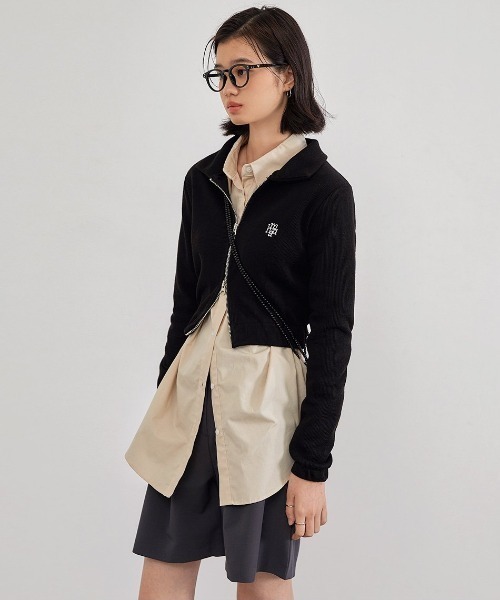 A'GEM/9 × .kom『muah muah/ムーアムーア』SLIM FIT KNIT ZIPUP