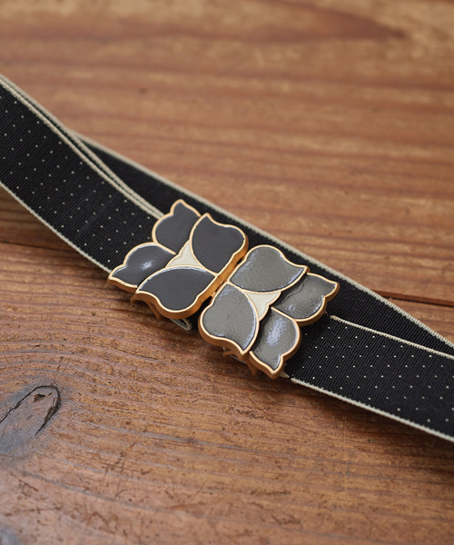 Dot＆Stripes CHILD WOMAN（ドットアンドストライプス　チャイルドウーマン）の「レトロモチーフ ピンドットゴムベルト（ベルト・レディース・ブラック/アイボリー・FREE）」の13枚目の写真