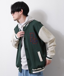 【lootbox】古着風カレッジバッグロゴ スタジアムジャンパー スタジャン