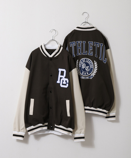 ZIP FIVE（ジップファイブ）の「【lootbox】古着風カレッジバッグロゴ スタジアムジャンパー スタジャン（スタジャン・メンズ・オレンジ/ダークグリーン/スミクロ・MEDIUM/LARGE）」の20枚目の写真