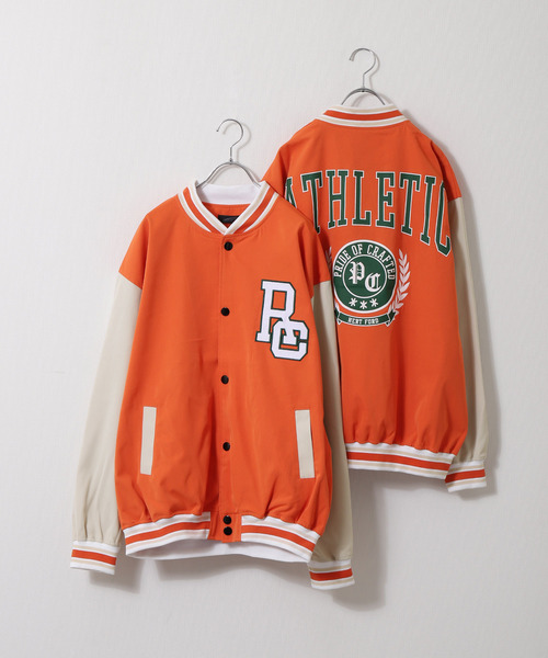 ZIP FIVE（ジップファイブ）の「【lootbox】古着風カレッジバッグロゴ スタジアムジャンパー スタジャン（スタジャン・メンズ・オレンジ/ダークグリーン/スミクロ・MEDIUM/LARGE）」の21枚目の写真