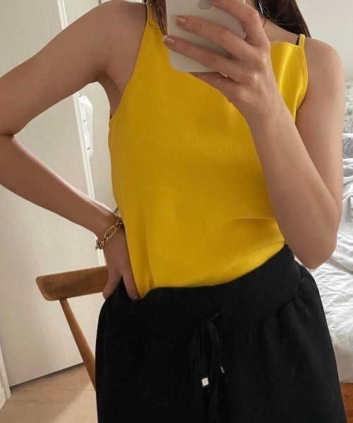 Demi-Luxe BEAMS(デミルクス ビームス)の「Demi-Luxe BEAMS / コットン ニット キャミソール(キャミソール・レディース・ブラック/イエロー/オフホワイト・ONE SIZE)」の19枚目の写真