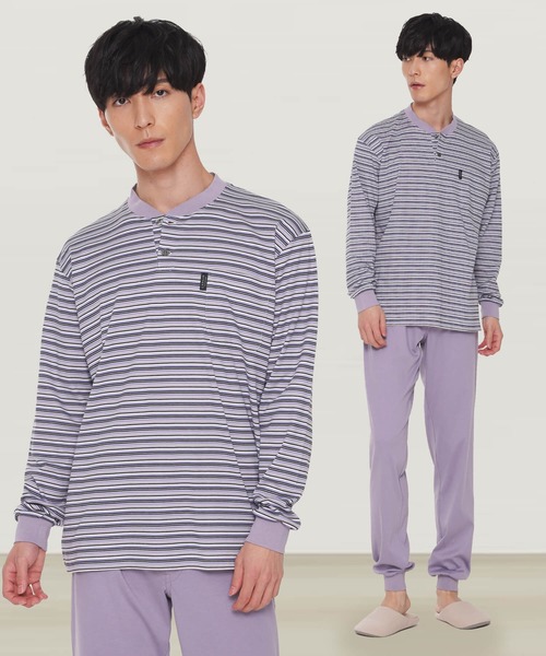 超ポイントバック祭 Lanvin Collection ランバン コレクション Tシャツ 半袖 メンズ トップス ルームウェア ボーダー クルーネック セットアップ対応可 ブランド 綿 コットン ルームウェア パジャマ ナイトウェア 部屋着 シンプル 大人 L 春 夏 秋 冬 プレゼント ギフト