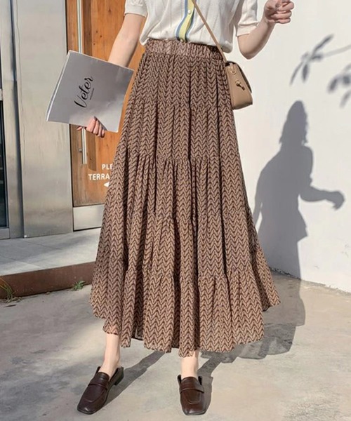AsRiRe（アスリレイ）の「【AsRiRe】花柄ロングフレアスカート