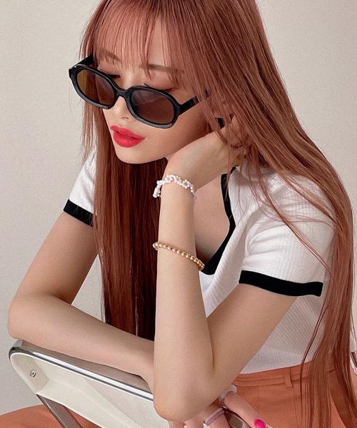 etade(エタード)の「【etade】round square sunglasses etda22s006(サングラス・レディース・ブラック/ベージュ/グレー/ブラウン系その他・FREE)」の1枚目の写真