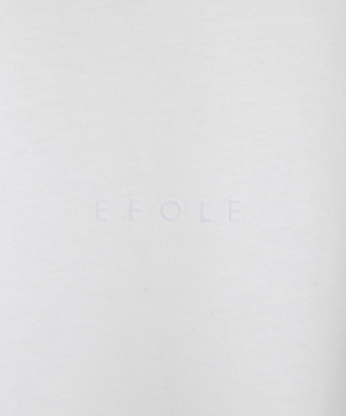 EFOLE(エフォル)の「【EFOLE】 綿リネン フロッキーロゴ コンパクトTシャツ(Tシャツ/カットソー・レディース・ホワイト/ブラック・FREE)」の8枚目の写真