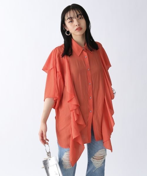 JEANASIS(ジーナシス)の「リッチフリルアソートシャツSS/296233(シャツ/ブラウス・レディース・ホワイト/ブラック/オレンジ・FREE)」の7枚目の写真