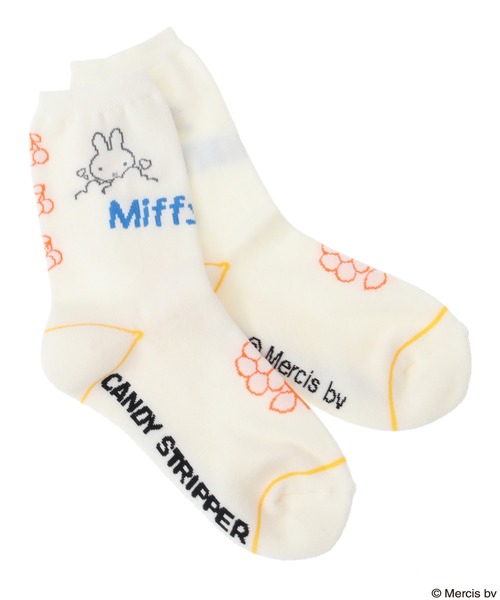 Candy Stripper(キャンディストリッパー)の「MIFFY ソックス(ソックス/靴下・レディース・ブラック/オフホワイト/イエロー・FREE)」の5枚目の写真