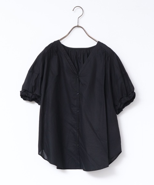 hunch（ハンチ）の「ざっくり袖デザイン ショートスリーブブラウス（シャツ/ブラウス・レディース・ブラック/ベージュ/オフホワイト・FREE）」の11枚目の写真