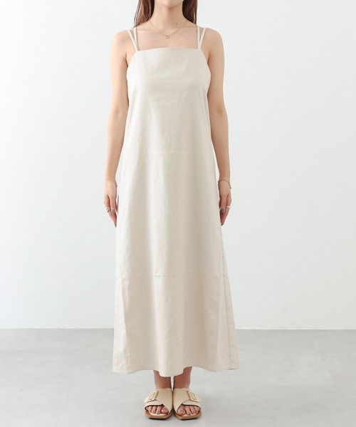 COLONY 2139（コロニートゥーワンスリーナイン）の「ZOZO限定 / リネンライクキャミワンピース（ワンピース・レディース・ブラック/アイボリー・FREE）」の16枚目の写真