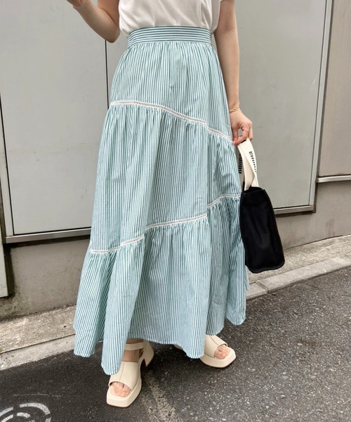 one after another NICE CLAUP（ワンアフターアナザーナイスクラップ）の「コットンボリュームスカート（スカート・レディース・ブラック/オフホワイト/イエロー/グリーン・FREE）」の3枚目の写真