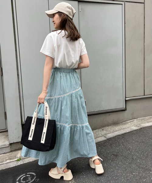 one after another NICE CLAUP（ワンアフターアナザーナイスクラップ）の「コットンボリュームスカート（スカート・レディース・ブラック/オフホワイト/イエロー/グリーン・FREE）」の7枚目の写真