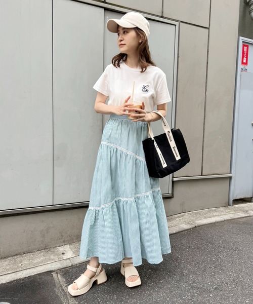 one after another NICE CLAUP（ワンアフターアナザーナイスクラップ）の「コットンボリュームスカート（スカート・レディース・ブラック/オフホワイト/イエロー/グリーン・FREE）」の8枚目の写真