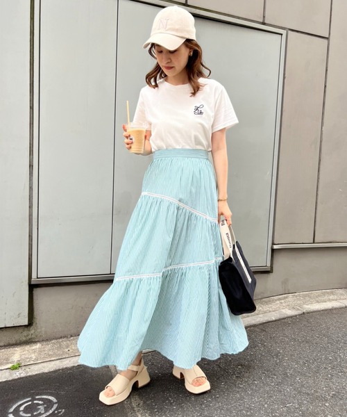 one after another NICE CLAUP（ワンアフターアナザーナイスクラップ）の「コットンボリュームスカート（スカート・レディース・ブラック/オフホワイト/イエロー/グリーン・FREE）」の10枚目の写真